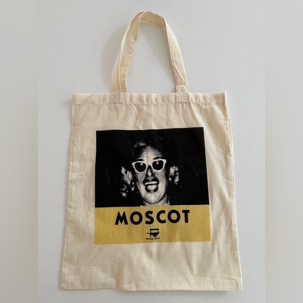 MOSCOT Eyewear Fabric Double Handle Iconic Tote Bag New York Stencil Pop Art
